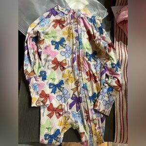 BAMBOO Colorful Bow Print Kids Footie